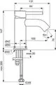 Waschtischarmatur in Chromfarbe von Ideal Standard, mit gerader Form, einer Auslaufhöhe von 100 mm und einer maximalen Installationstiefe von 30 mm.